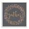 Gather Calligraphy Rustic Autumn Botanical Blooms Wreath Framed Giclee Art